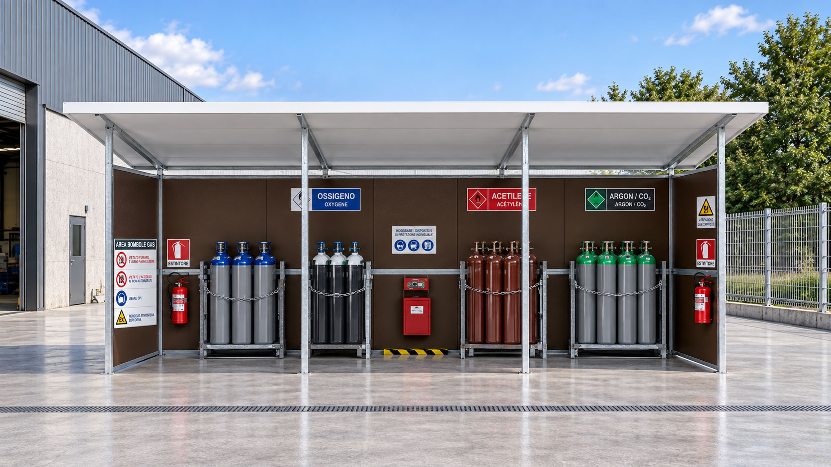 Area bombole gas modulare Briho